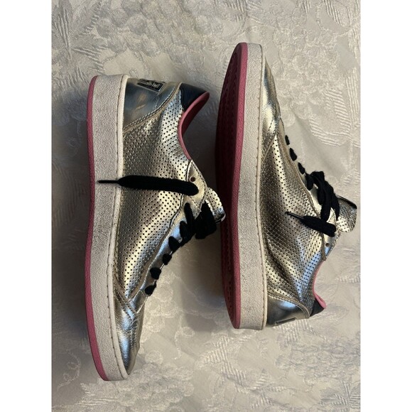 Golden Goose Gold Ballstars Leather Gold with Pink Trim  Size 37/7 - Picture 9 of 13